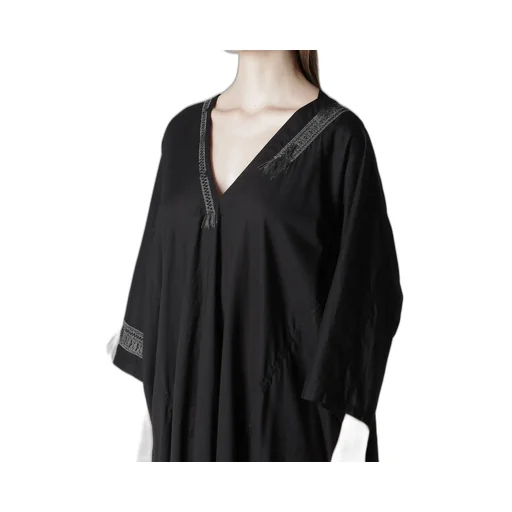 Cotton Lawn Arranged Sleeve V Neck Dress