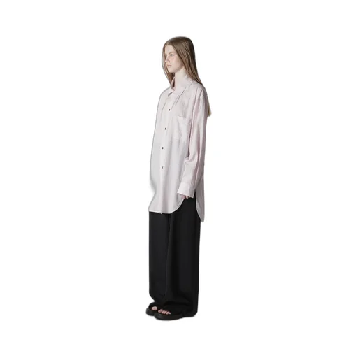 Cellulose Stripe Square-Collar Shirt
