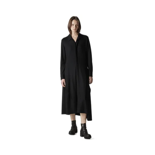 Washable Wool O Collar Shirt Dress