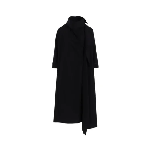 Cotton Broad Draped Neck Dress