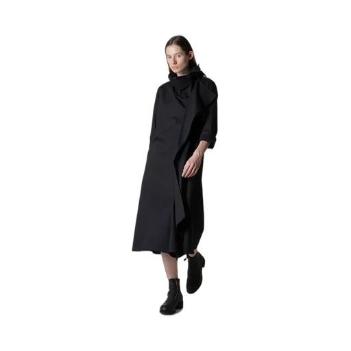 Cotton Broad Draped Neck Dress