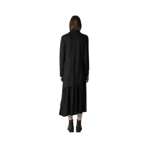 Washable Wool O Collar Shirt Dress