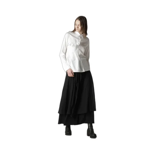 Cotton Broad R Front Pintuck Blouse