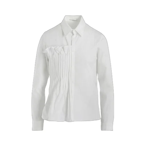 Cotton Broad R Front Pintuck Blouse