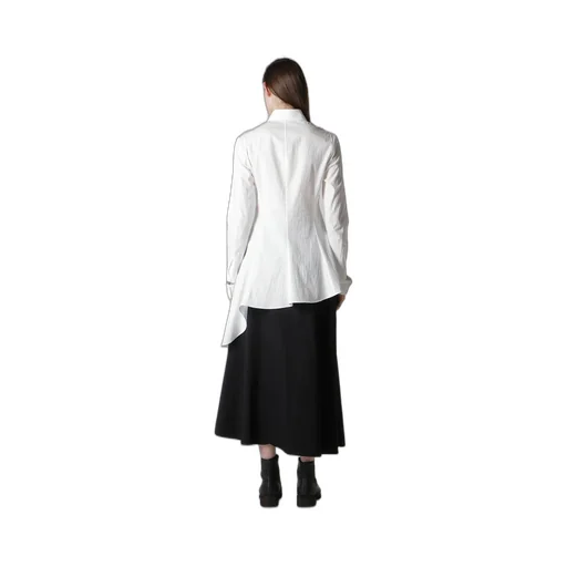 Cotton Broad L Draped Blouse