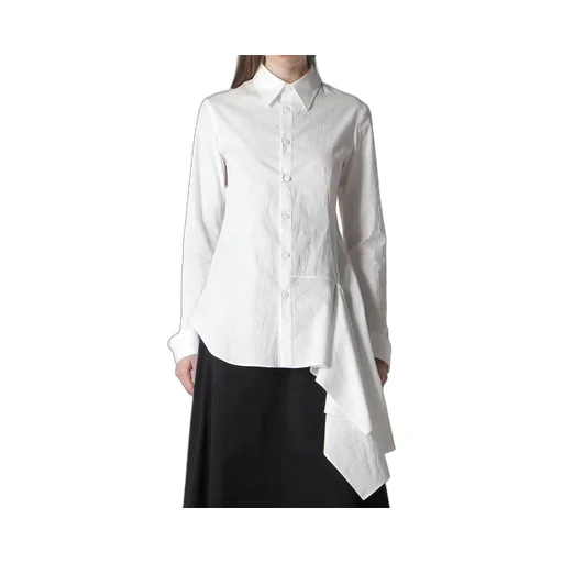 Cotton Broad L Draped Blouse