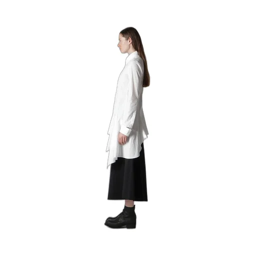 Cotton Broad L Draped Blouse
