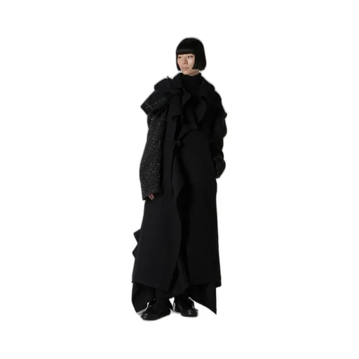Wool Chiffon Highneck Long T B