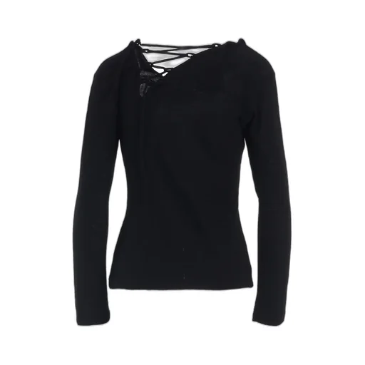 Airy Spun Light Milled Backside Lace Up T-Shirt