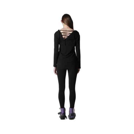 Airy Spun Light Milled Backside Lace Up T-Shirt