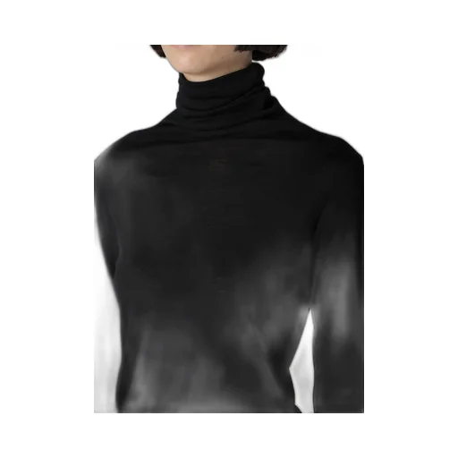 Wool Chiffon Highneck Long T B