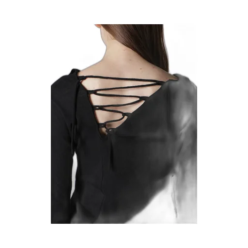 Airy Spun Light Milled Backside Lace Up T-Shirt