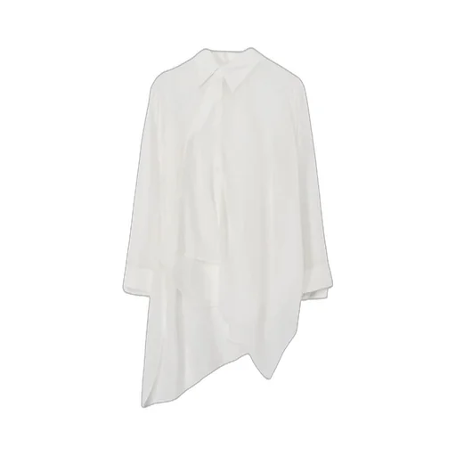 Cu/Mo Kersey Unbalance Draped Blouse