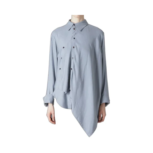 Ry Lawn Unbalance Draped Blouse