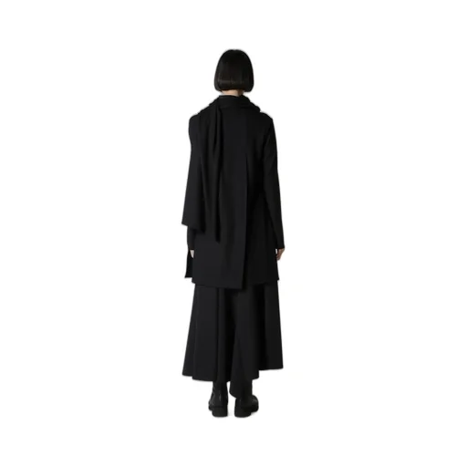 Washable Wool Stole Detail Long Blouse