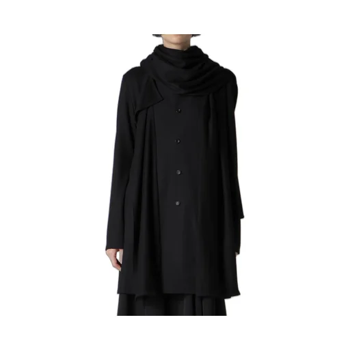 Washable Wool Stole Detail Long Blouse