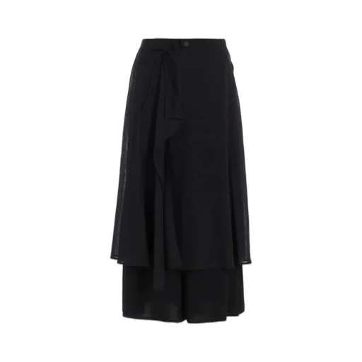 Ta/Pe Crepe De Chine 2 Layered Flare Pants