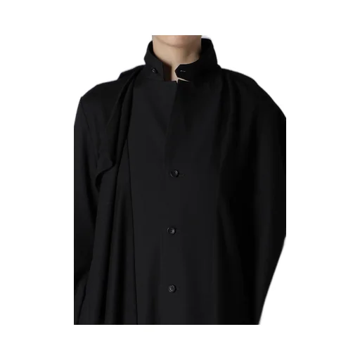 Washable Wool Stole Detail Long Blouse