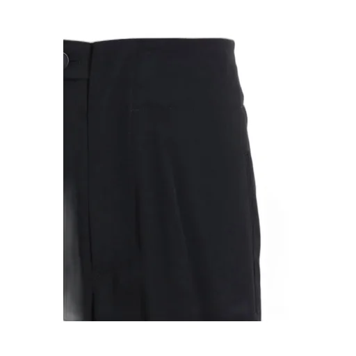 Wool Gabardine Vent Wide Pants