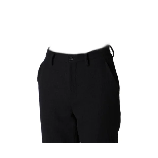 Shrinked Wool Serge Cuffed Hem Pants
