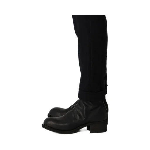 Shrinked Wool Serge Cuffed Hem Pants