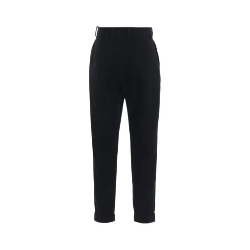 Shrinked Wool Serge Cuffed Hem Pants