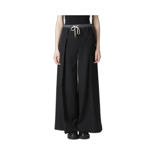 Gabardine Layered-Like Wide Pants