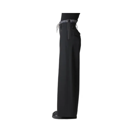 Gabardine Layered-Like Wide Pants