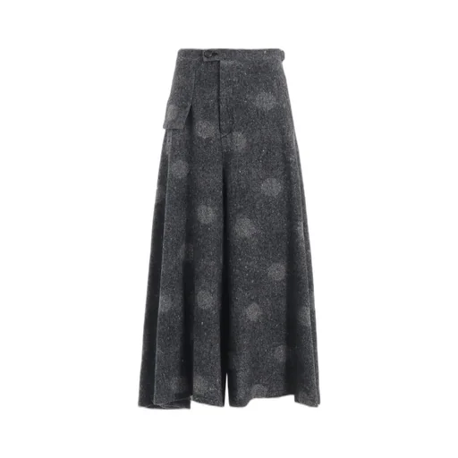 Wool Shadow Dot Flare Pants