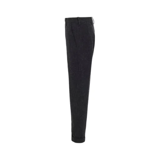 Tweed Cloth Cuffed Hem Pants
