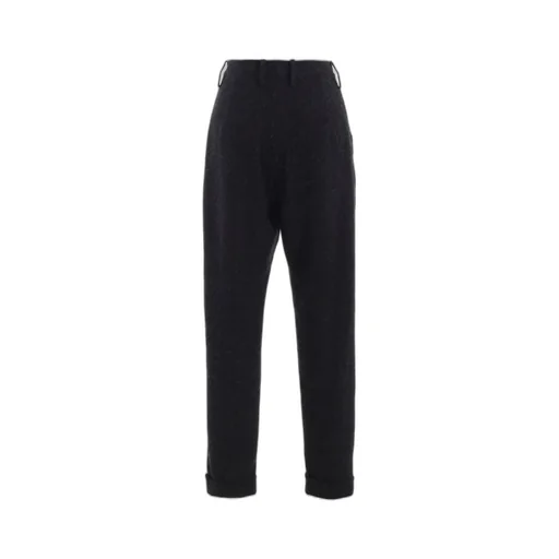 Tweed Cloth Cuffed Hem Pants