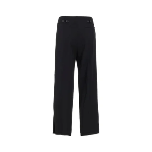Wool Gabardine Vent Wide Pants