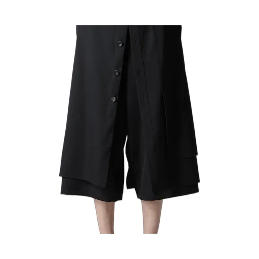 Gabardine F Button Wrap Pants