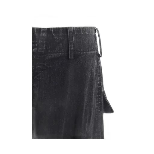 Permanganate Bleached Denim Backside Flared Wide Pants
