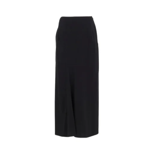 Wool Gabardine Diagonal Cutting Long Skirt