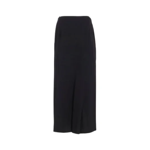 Wool Gabardine Diagonal Cutting Long Skirt