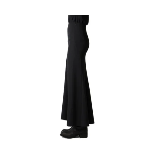 Wool Gabardine Diagonal Cutting Long Skirt