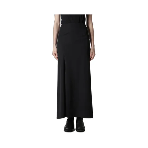 Wool Gabardine Diagonal Cutting Long Skirt