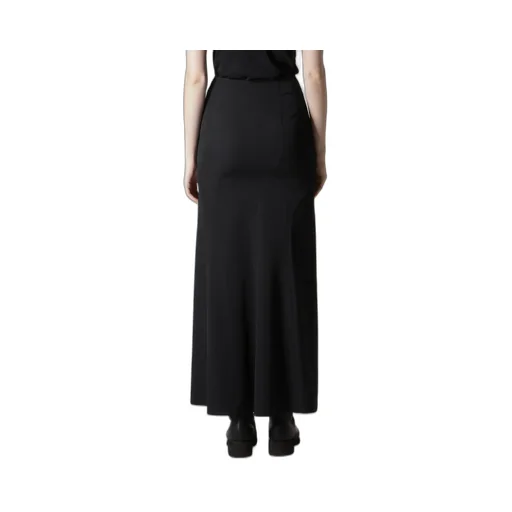 Wool Gabardine Diagonal Cutting Long Skirt
