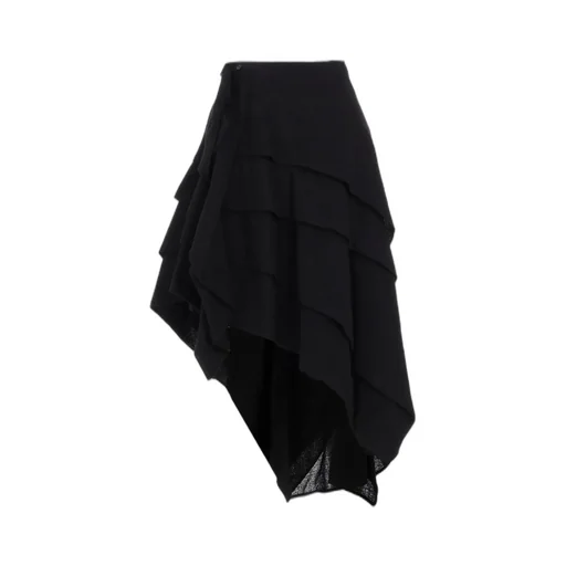 Wool Gauze Tucked Stitch D Skirt