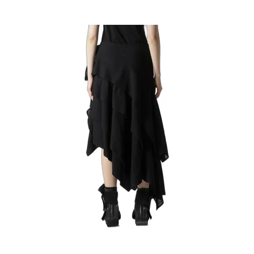 Wool Gauze Tucked Stitch D Skirt