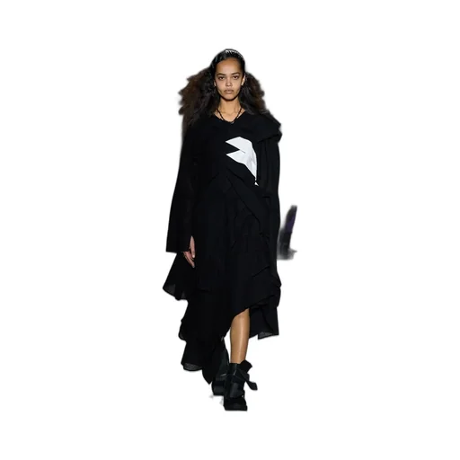 Wool Gauze Tucked Stitch D Skirt