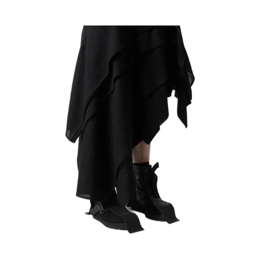 Wool Gauze Tucked Stitch D Skirt