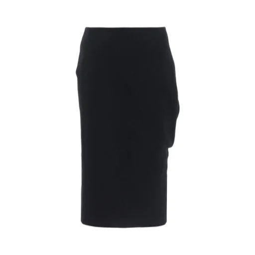 Shrinked Wool Serge Twisted Skirt