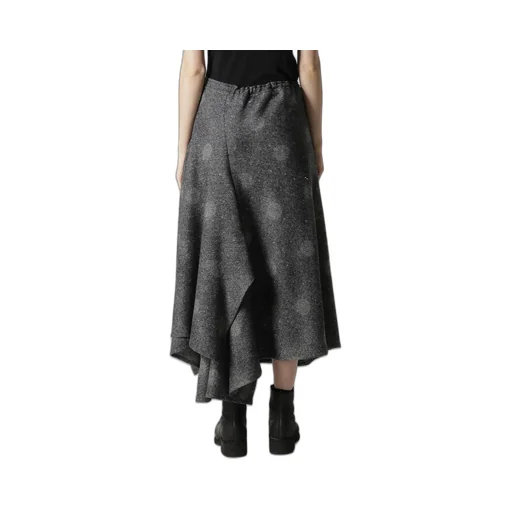 Wool Shadow Dot R Gathered Skirt