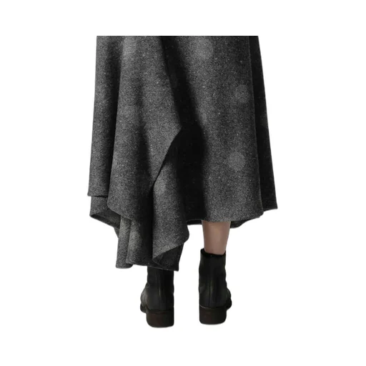 Wool Shadow Dot R Gathered Skirt