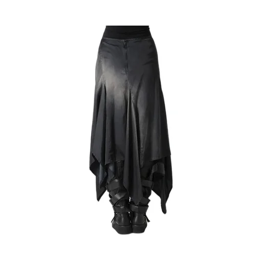 Cu/C Bleached Satin Asymmetric Skirt
