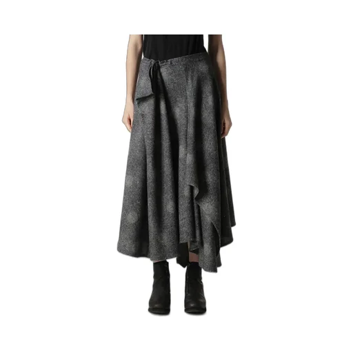 Wool Shadow Dot R Gathered Skirt