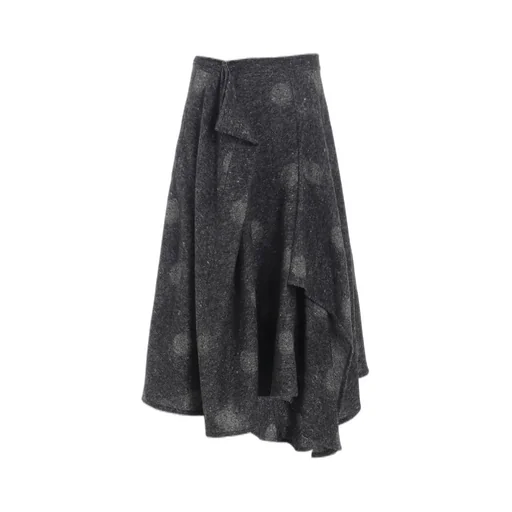 Wool Shadow Dot R Gathered Skirt