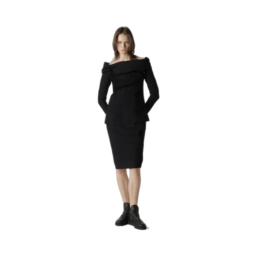 Shrinked Wool Serge Twisted Skirt